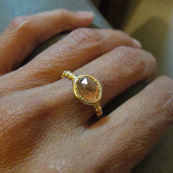 Tourmaline ring. 14K yellow gold ring with Yellow/Orange Tourmaline. UNIQUE - Picture 12 of 14